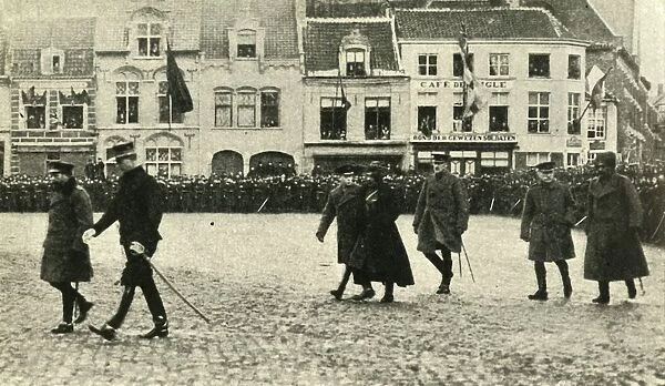 King George V at Furnes, Belgium, First World War, 4 December 1914, (1920). Creator: Unknown