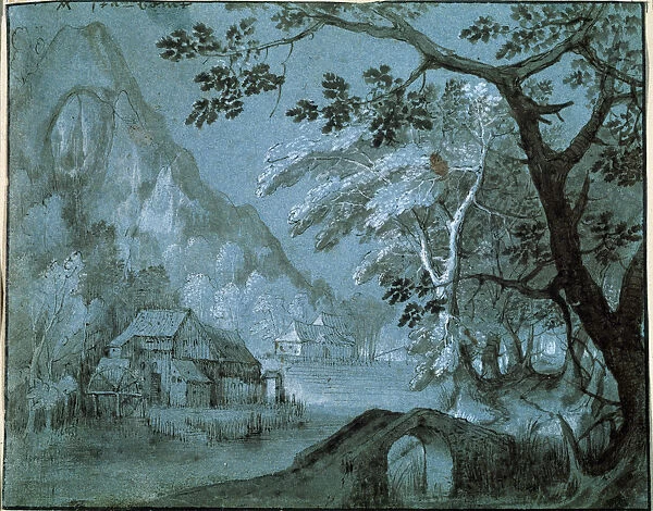 Landscape with a Mill by a Mountain Lake, c1610-c1620s. Artist: Adriaen van Stalbemt