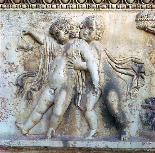 Detail of late Roman period Greek sarcophagus