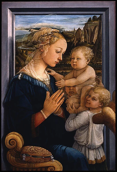 Madonna and Child with two Angels, 1460s. Artist: Lippi, Fra Filippo (1406-1469)