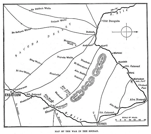 Map of the War in the Soudan, late 19th century, (1900)