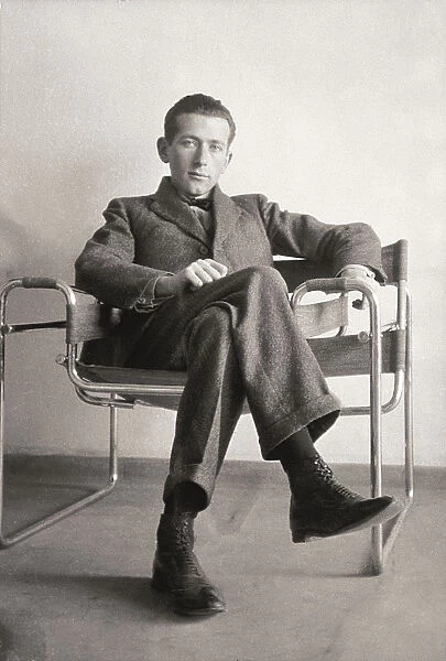 Marcel Breuer in the Wassily chair, 1926