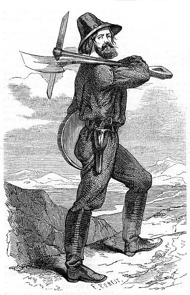 Mining prospector in the Californian gold fields, 1853