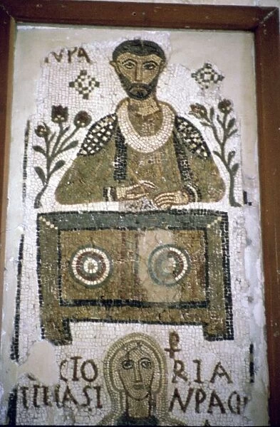 Mosaic of a man writing at a desk, 4th century