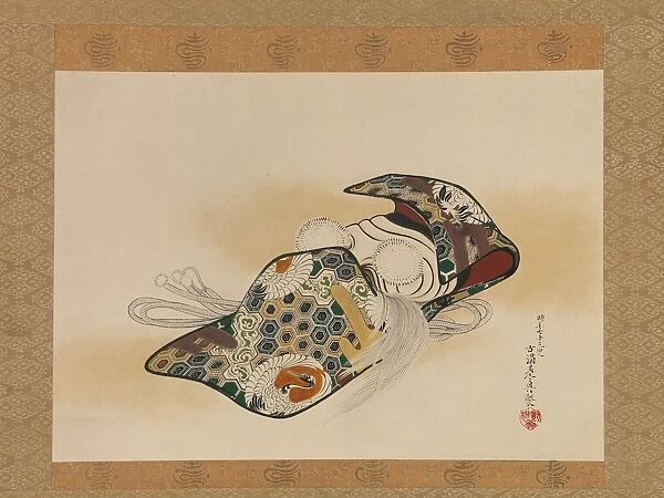 Noh Mask: Okina, dated 1879. Creator: Shibata Zeshin