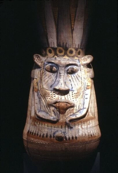 Painted Figure of Egyptian God Bes