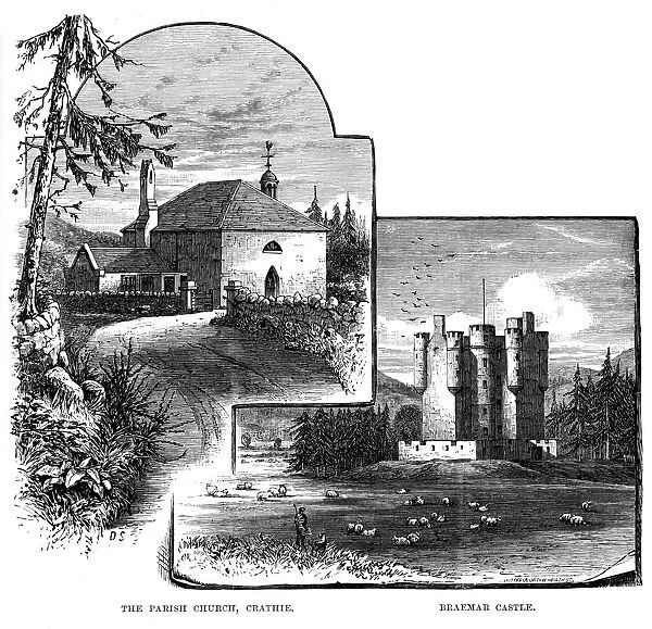 The Parish Church, Crathie, and Braemar Castle, Scotland, 1900