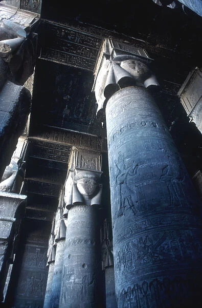 Detail of pillar, Temple of Hathor, Dendera, Egypt, c125 BC-c60 AD