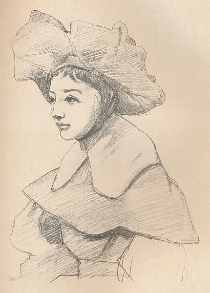 Portrait of a Young Woman in a Large Hat, My Hagar, c1830. Artist: Jean-Baptiste-Camille Corot