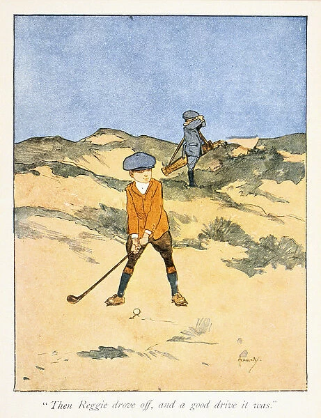 Postcard with golfing theme, c1910