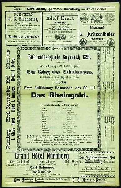 Program of the Bayreuth Festival, 1899, 1899