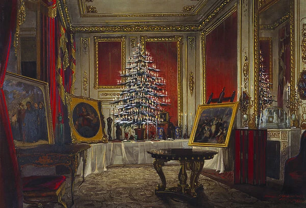Queen Victorias Christmas Tree, 1850. Artist: Roberts, James (1824-1867)