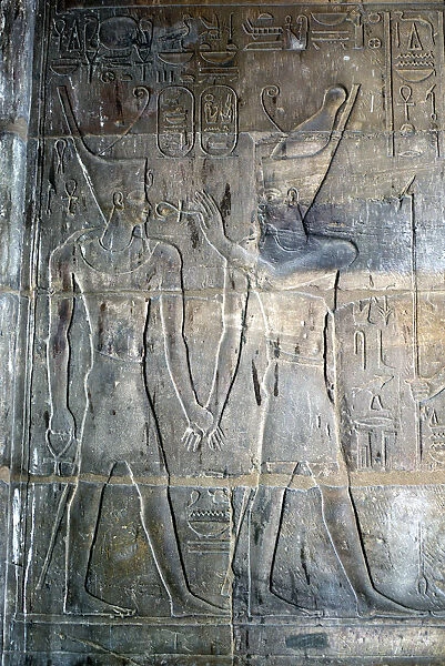 Relief of Alexander the Great being blessed by Amun-Ra, Temple sacred to Amun Mut & Khons, Luxor