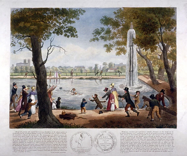 Rescue in Green Park, Westminster, London, 1817
