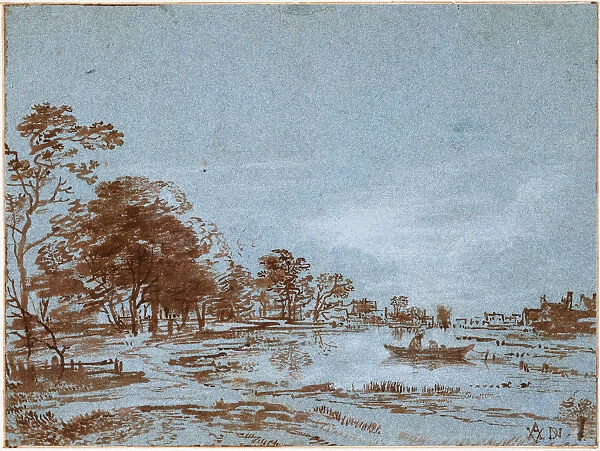 River Landscape by Moonlight, c. 1650-1660. Artist: Neer, Aert, van der (1603-1677)