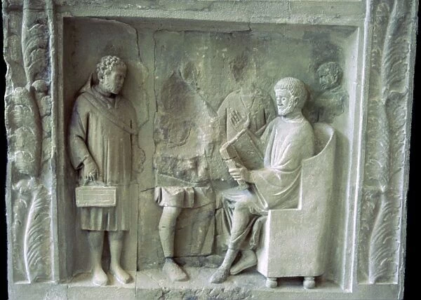 Roman relief of a schoolroom scene