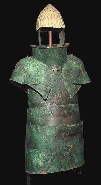 Set of Mycenaean armour with cuirrass and helm, c. 16th century BC