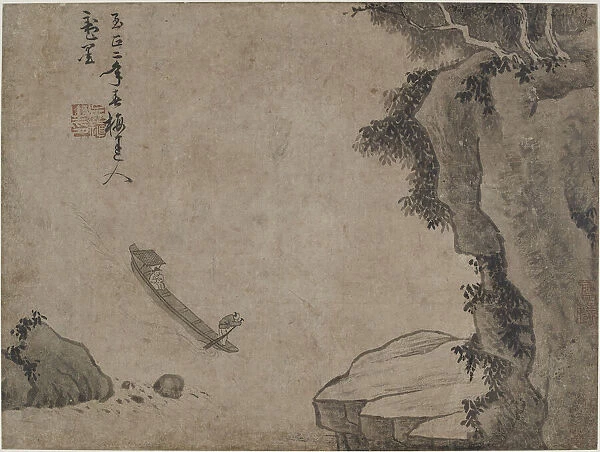 Shooting rapids under high cliffs, Possibly Yuan dynasty, (14th century?)