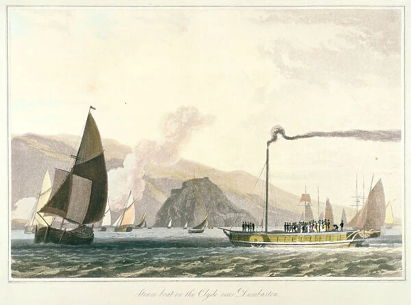 Steamboat on the Clyde near Dumbarton, c1814. Artist: William Daniell