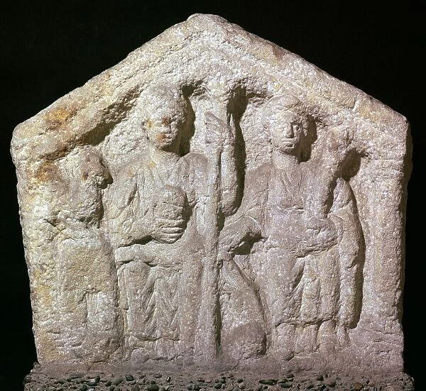 Stone relief showing Romano-British goddesses, c. 2nd century