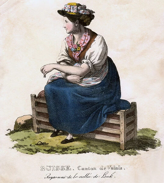 Swiss woman, c1825. Artist: Edouard Pingret