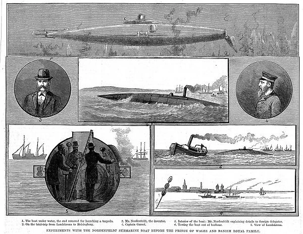 Torsten Nordenfeldts steam-powered submarine, 1885