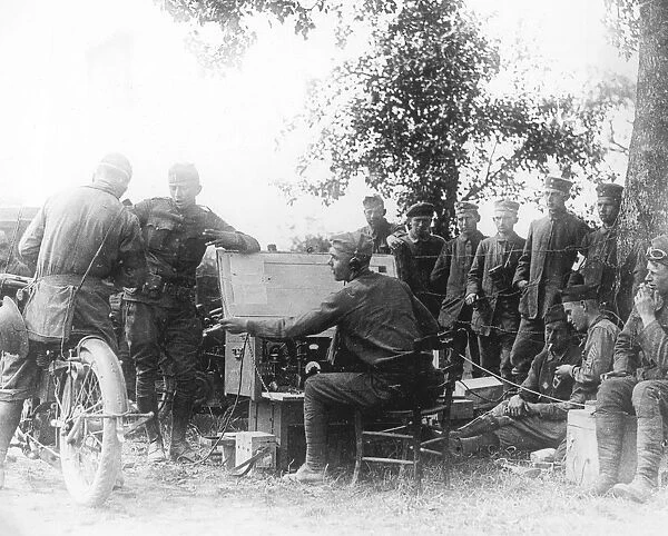 United States Army Signal Corps in France operating a field radio station, July 1918