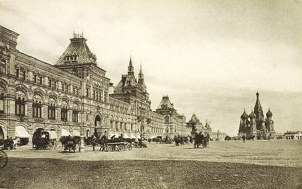 The upper trading rows in Red Square, Moscow, Russia, 1910s
