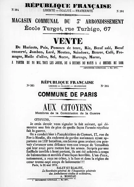 Vente, from French Political posters of the Paris Commune, May 1871