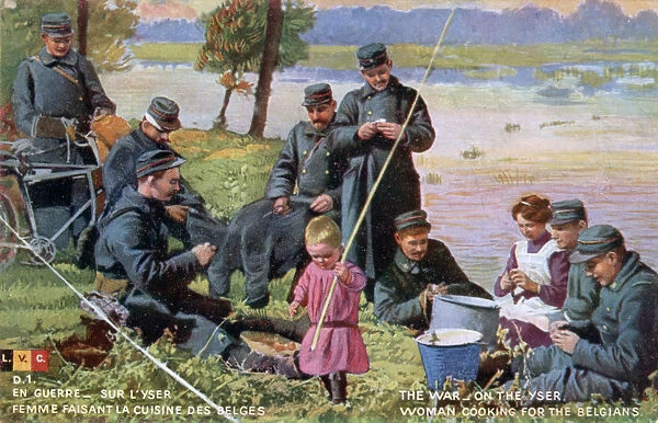 The War on the Yser, French WWI postcard, 1914-1918