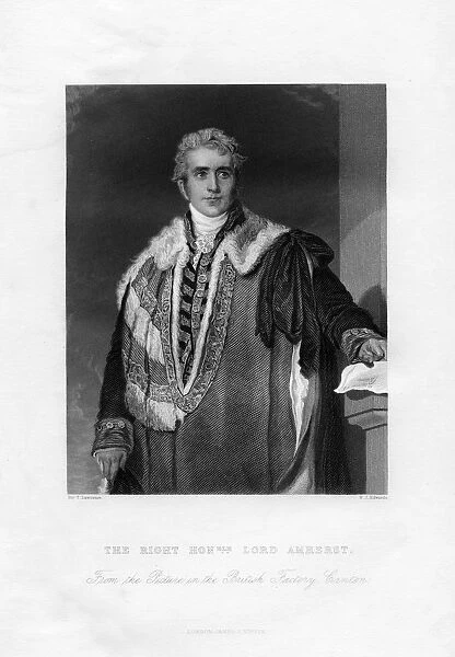 William Pitt Amherst, 1st Earl Amherst, Governor-General of India, 19th century. Artist: WJ Edwards