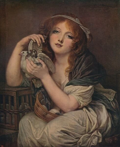 Woman With Doves, 1799-1800, (c1915). Artist: Jean-Baptiste Greuze