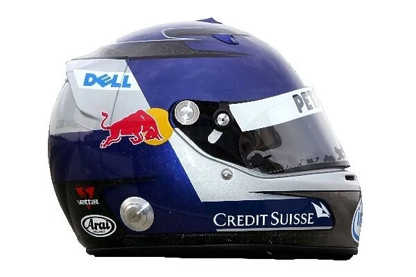 BMW Sauber F1. 07 First Run: Helmet of Sebastian Vettel BMW Sauber F1 Test Driver, side view