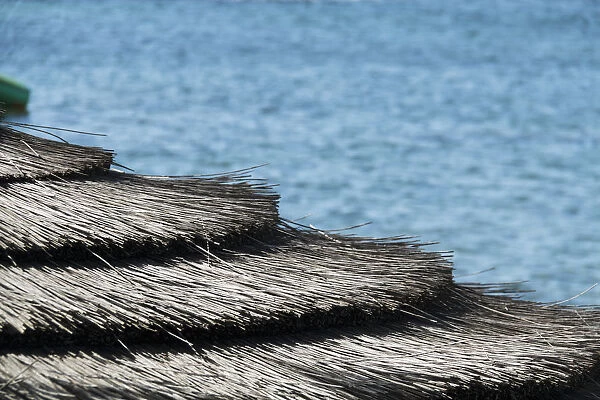 Architectural Details Of A Thatched Roof At The Waters Edge; Paphos, Cyprus