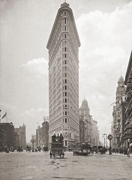 The Flatiron Building, New York, United States of America, designed by architect Daniel Burnham, 1846-1912. The building was completed in 1902