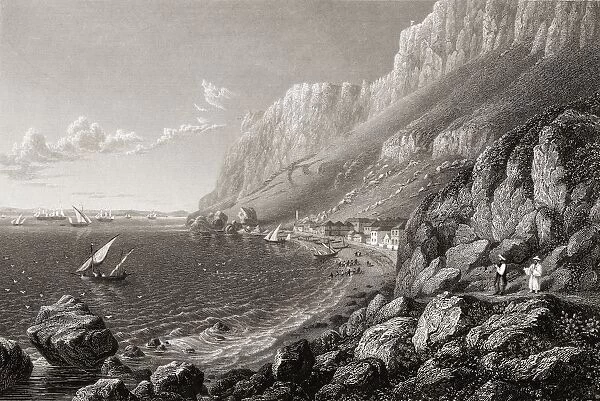 Gibraltar, Catalan Bay. From The Original Painting By Lt. Col. Batty F. R. S. From The Book 'Select Views Of Some Of The Principal Cities Of Europe'Published London 1832. Engraved By J. T. Willmore