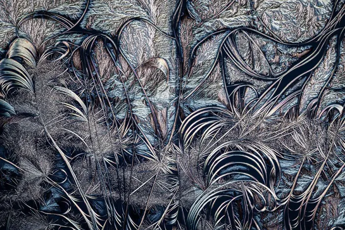 Framed Print : Close up showing crystals of different acids, photographed using polarized light, The Netherlands - Finalist in the Human Made category of the 2023 Close-up Photographer of the Year (CUPOTY) photo contest