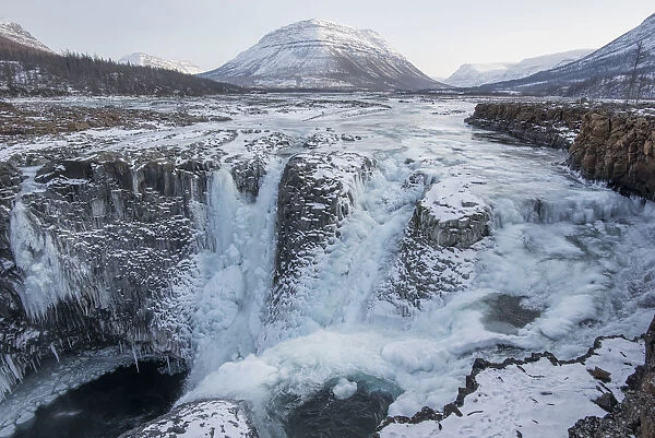 Frozen waterfall, Putorana Plateau, Siberia, Russia