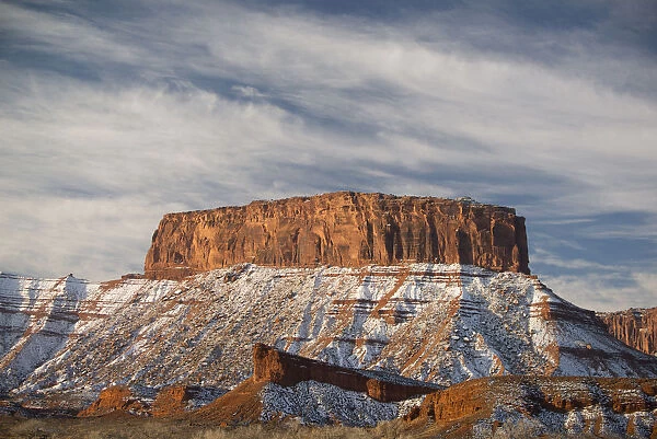 Mesa in winter Castle Valley, Utah