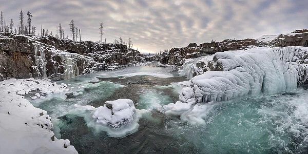 River in winter, Putorana Plateau, Siberia, Russia