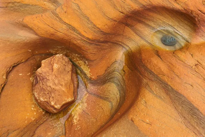 Framed Print : Rock pool abstract, Northumberland, England