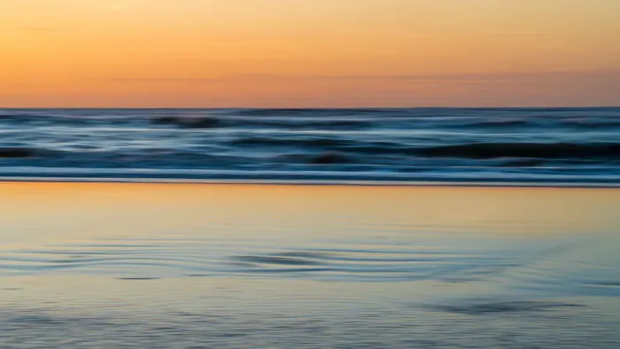 Framed Print : Sunset at the North Sea beach