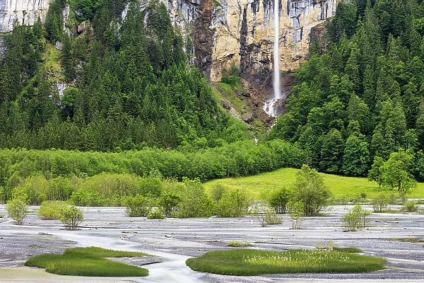 Waterfall and river, Gwindlibachfall, Switzerland