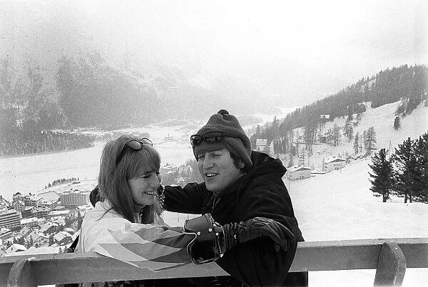 Beatles - John Lennon and Wife Cynthia Lennon in St Moritz on a Skiing Holiday in