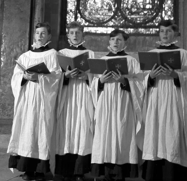Choirboys of Canterbury Cathedral singing Christmas carols 18  /  12  /  49