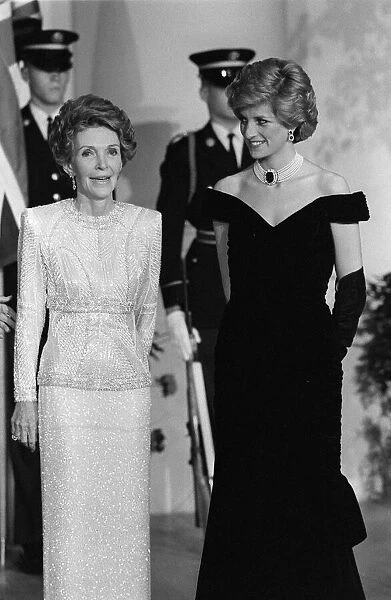 Nancy Regan with The Princess of Wales during their vist to the USA