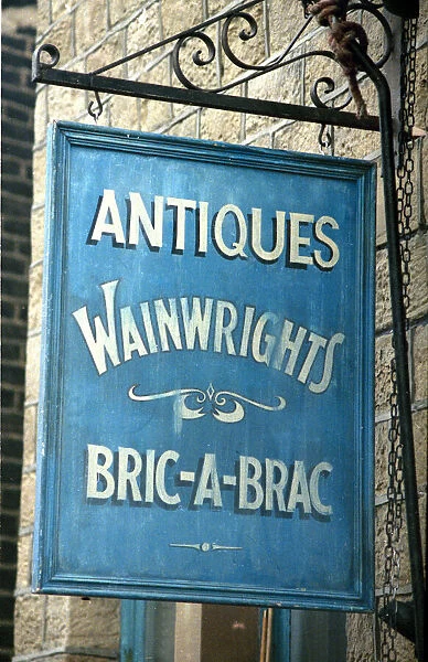 The sign outside Auntie Wainwrights Antique shop in the BBC situation comedy series