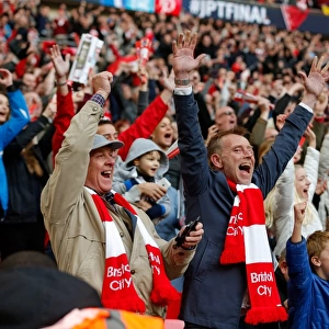 Bristol City FC: Thrilling Moment Fans Celebrate Second Goal in Johnstones Paint Trophy Final at Wembley Stadium