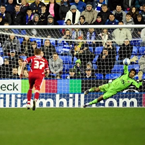 David James Saves Penalty from Jobi McAnuff: Championship Clash between Reading and Bristol City (28/01/2012)