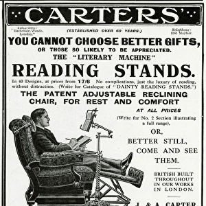 Advert for Carters reading stands 1913